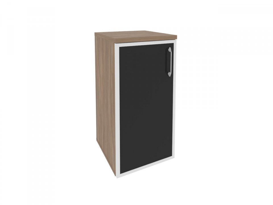 Офисная мебель для персонала ONIX O.SU-3.2R(L/R) black Шкаф низкий узкий (1 низкий фасад стекло лакобель в раме)